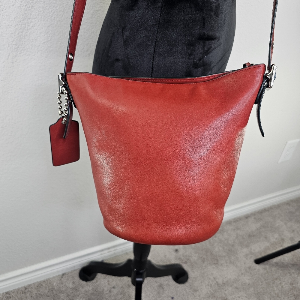 Coach Bleecker Sport Mini Duffle Bucket Red Purse With COA - Picture 8 of 15